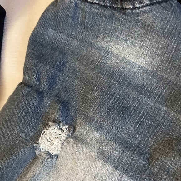 Destroyed Corset Waist Skinny Zipper/Button Fly Denim Jeans Darkwash Size 9 Jr - Picture 13 of 16